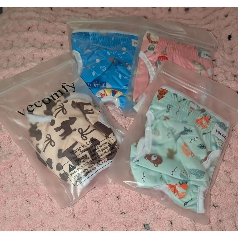 vecomfy Dog Diapers Female for Small Dogs (4 Pack) Washable Reusable Leakproof